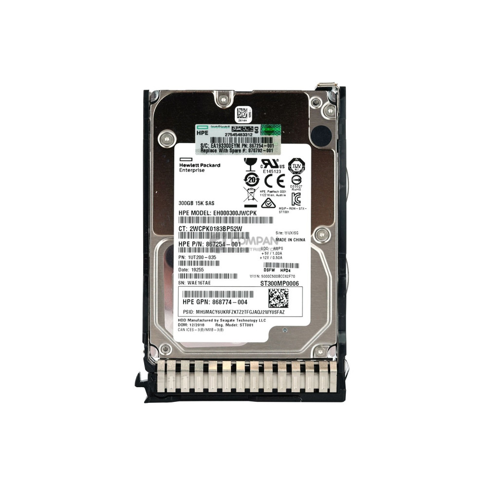 870792-001 HP HDD 300GB 15K SAS 12G 2.5" SFF